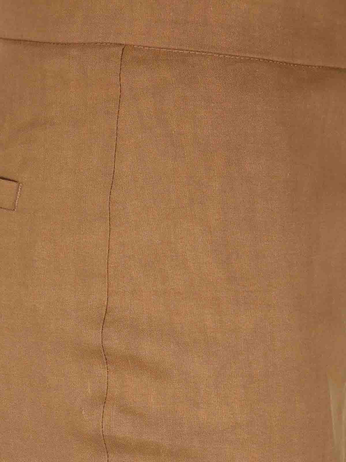 Pinko High-waisted Straight-leg Trousers In Viscose Blend In Brown