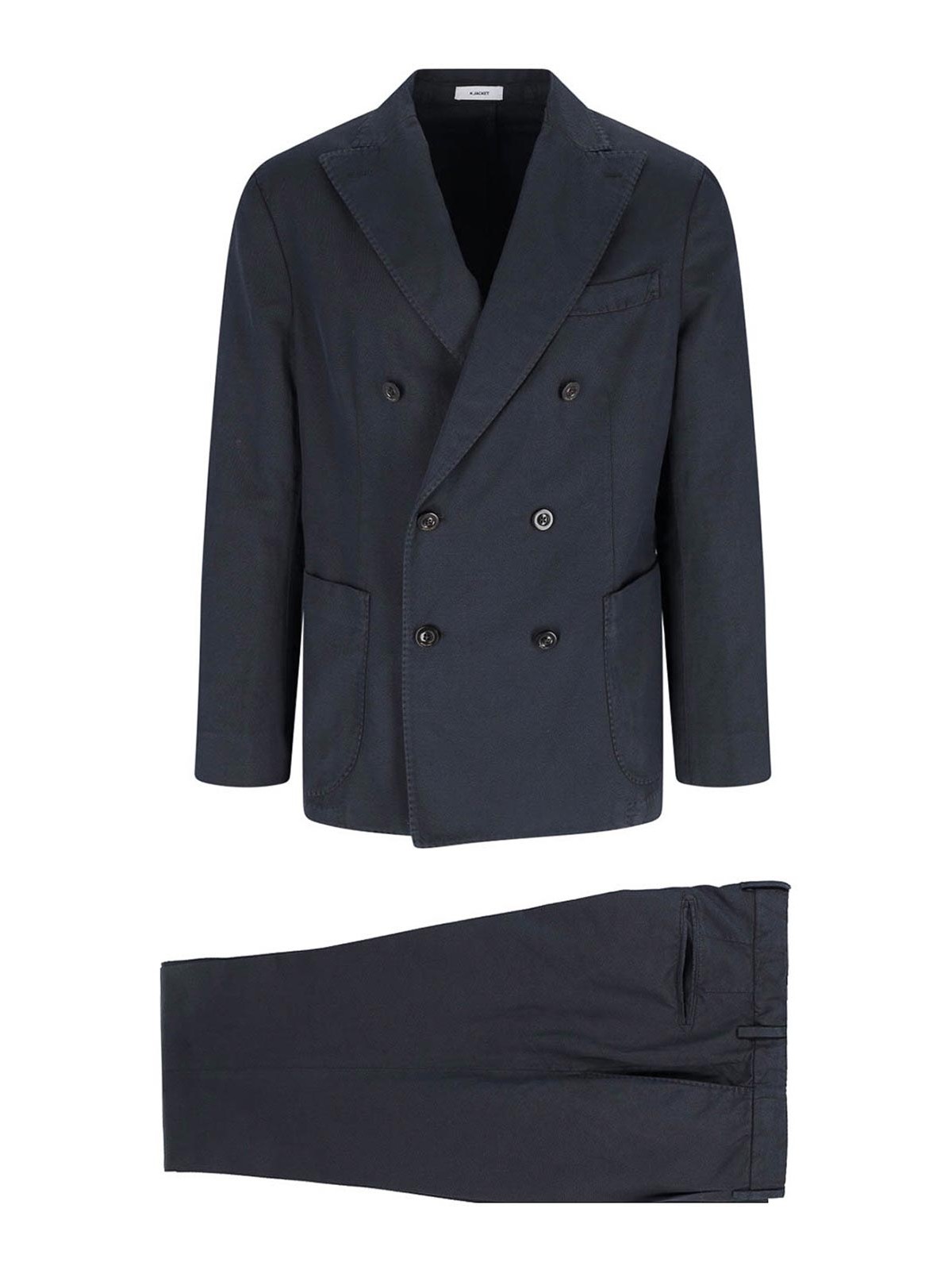 Boglioli Double-breasted Suit - Navy In Gray