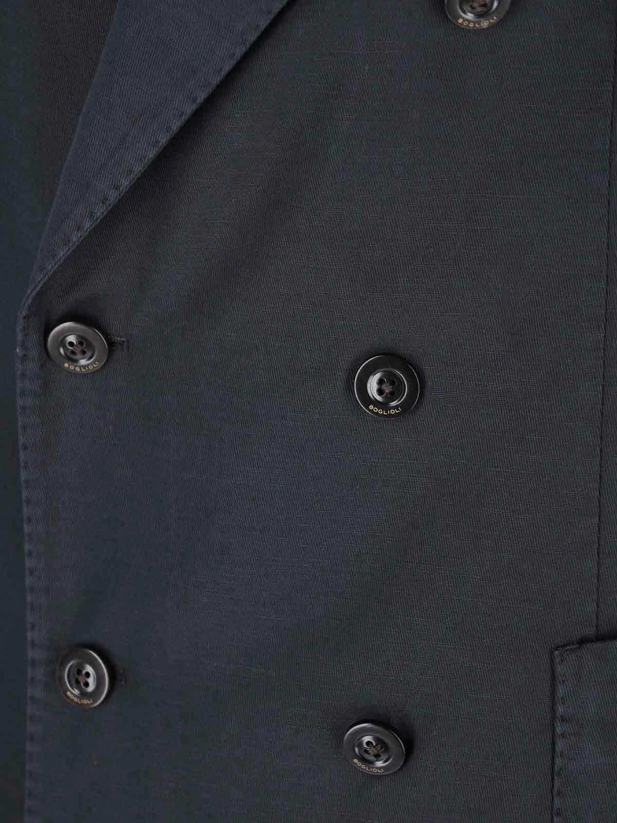 Boglioli Double-breasted Suit - Navy In Gray