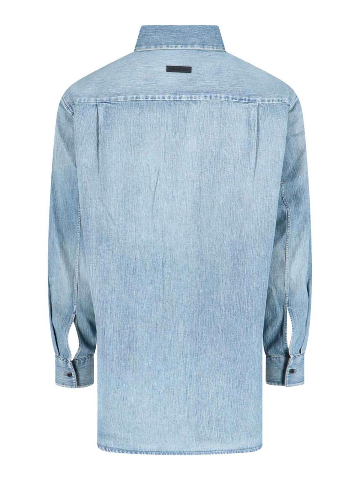 Fear Of God Relaxed Fit Denim Shirt With Classic Collar In Blue