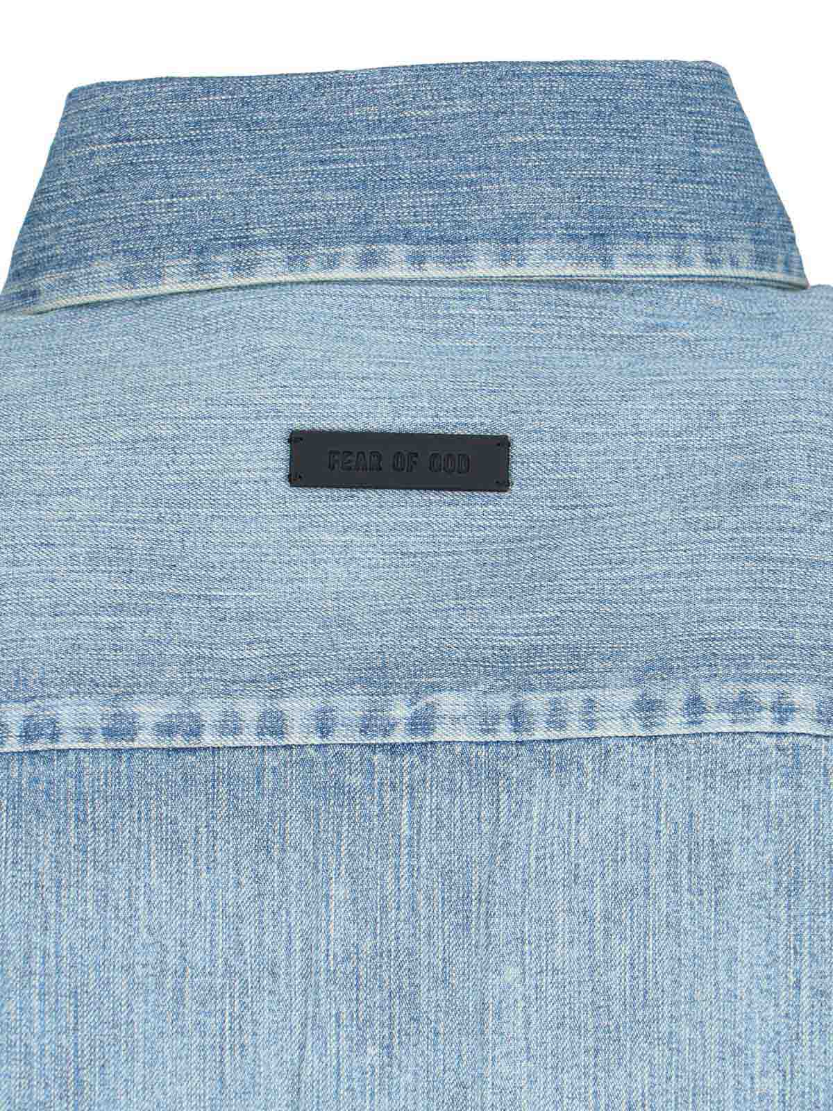 Fear Of God Relaxed Fit Denim Shirt With Classic Collar In Blue