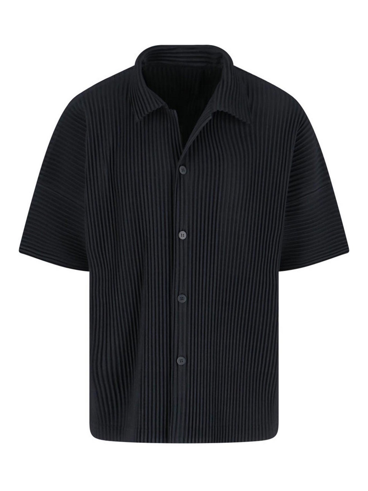Issey Miyake Pleated Shirt In Black