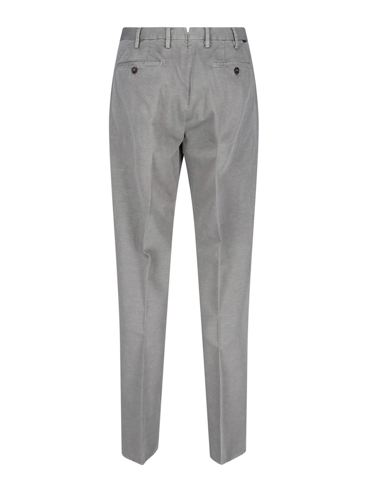 Incotex High-waisted Grey Chino Pants With Straight Leg Design In Gray