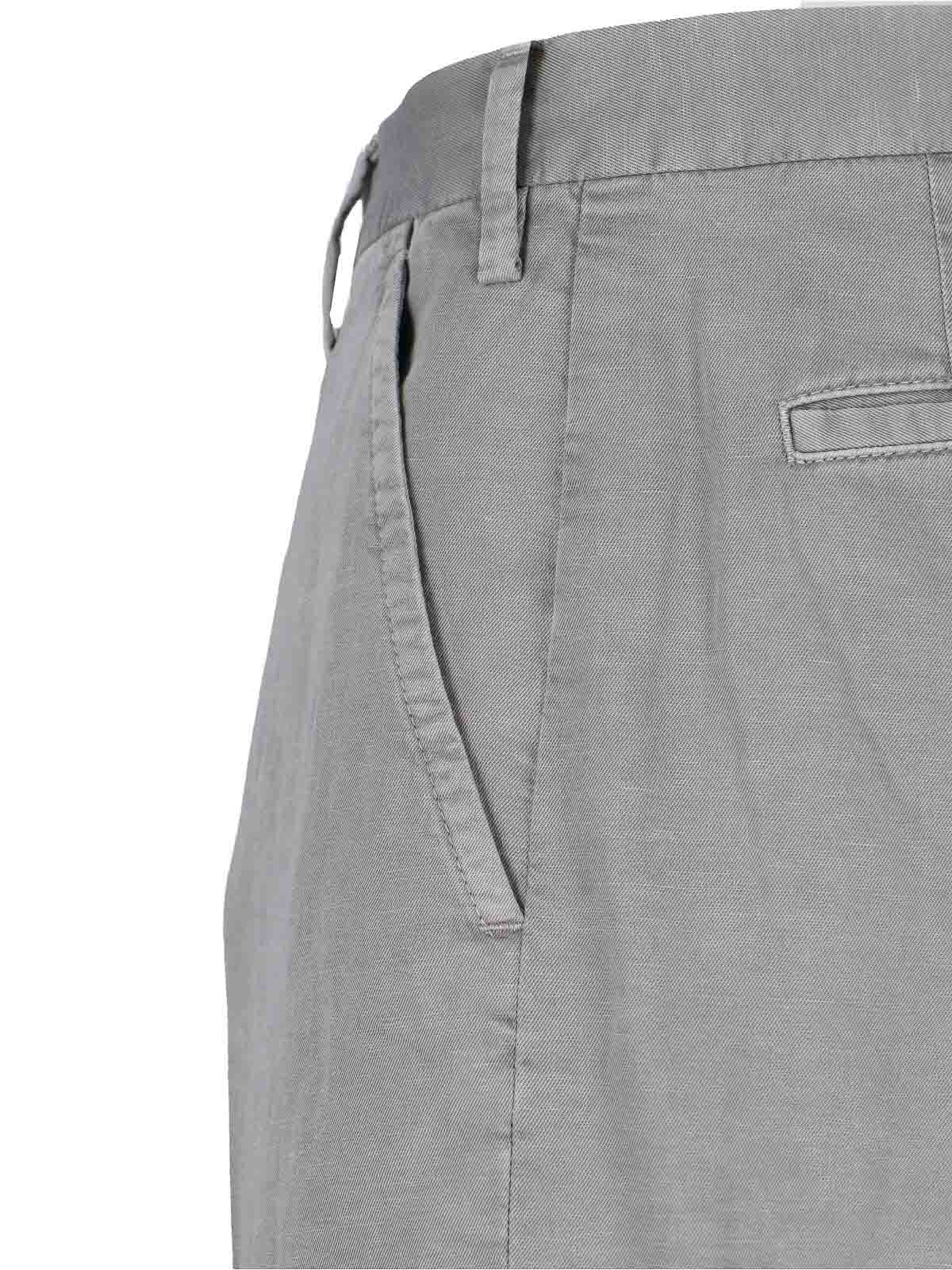 Incotex High-waisted Grey Chino Pants With Straight Leg Design In Gray