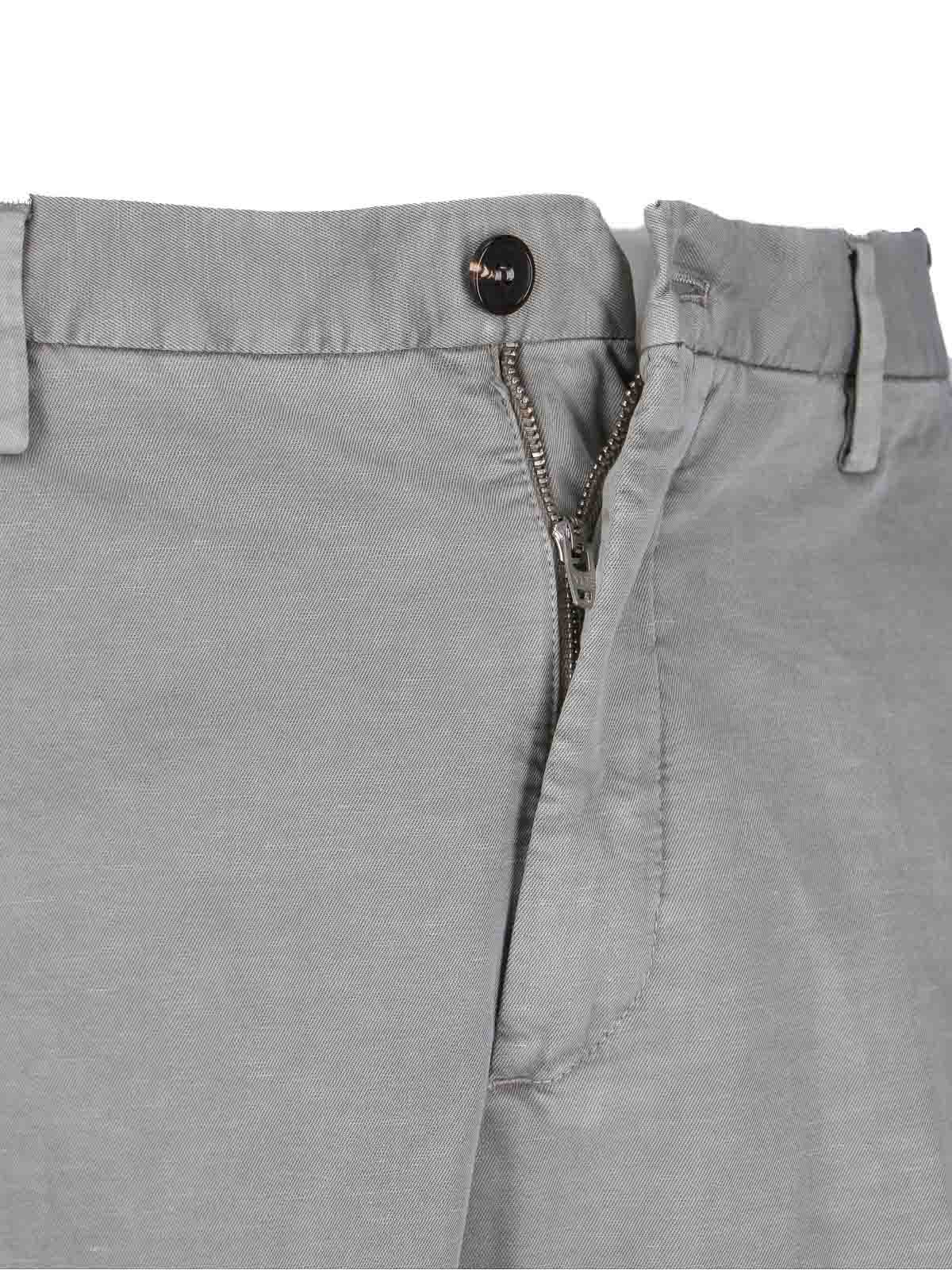 Incotex High-waisted Grey Chino Pants With Straight Leg Design In Gray