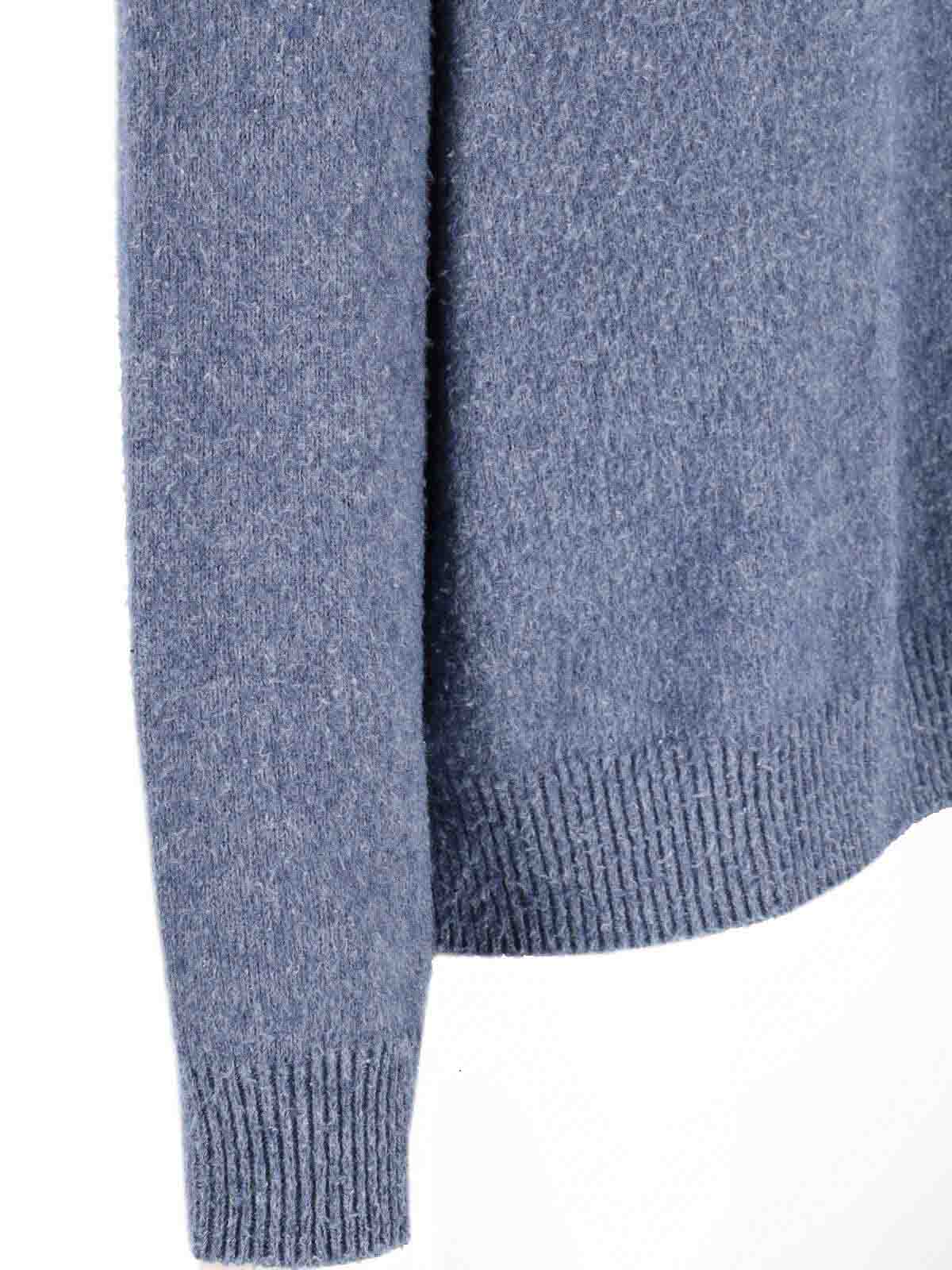 Maison Margiela Pile Knit Sweater Man Blue Jeans In Blue