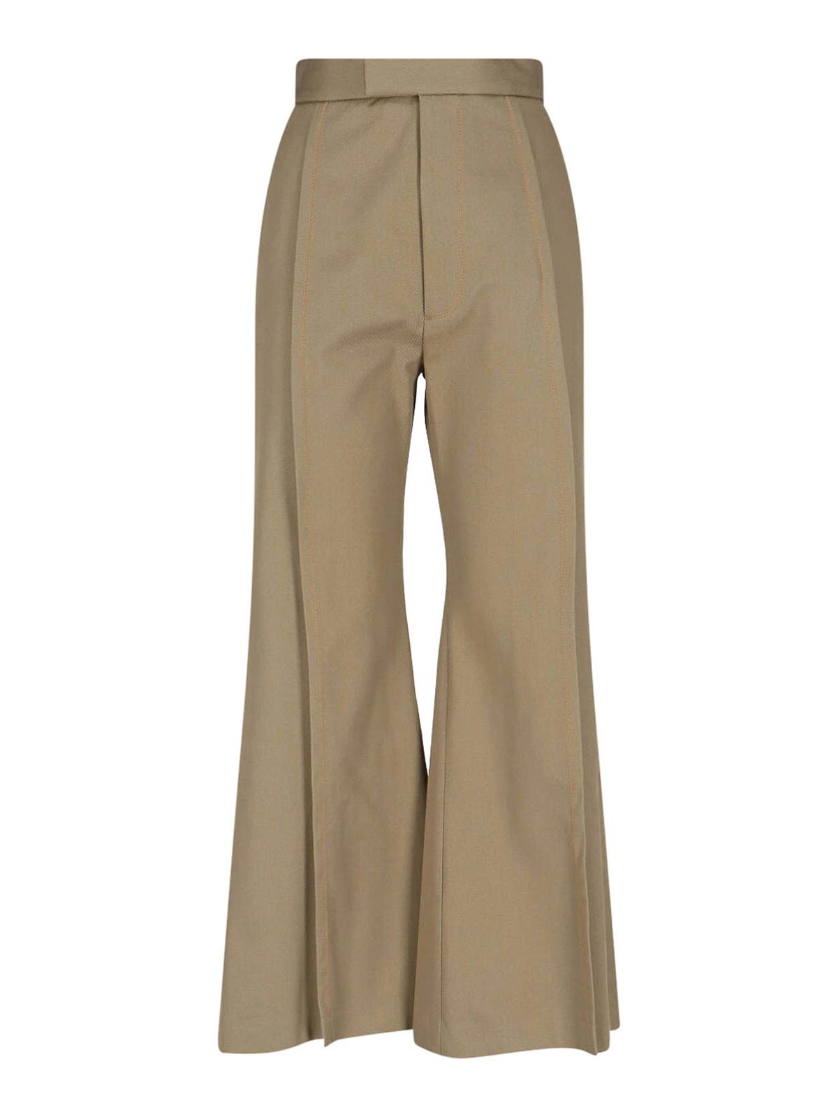 Vivienne Westwood Wide Leg High Waist Trousers With Belt Loops In Brown