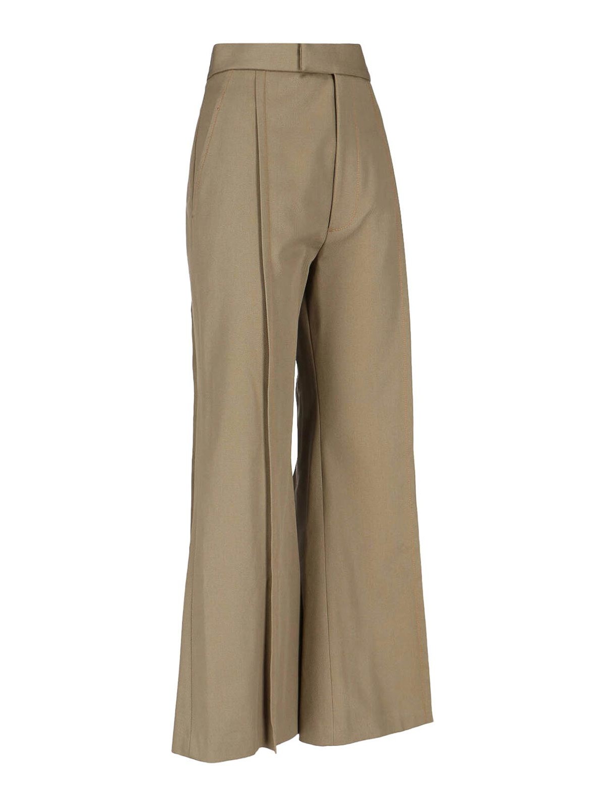 Vivienne Westwood Wide Leg High Waist Trousers With Belt Loops In Brown