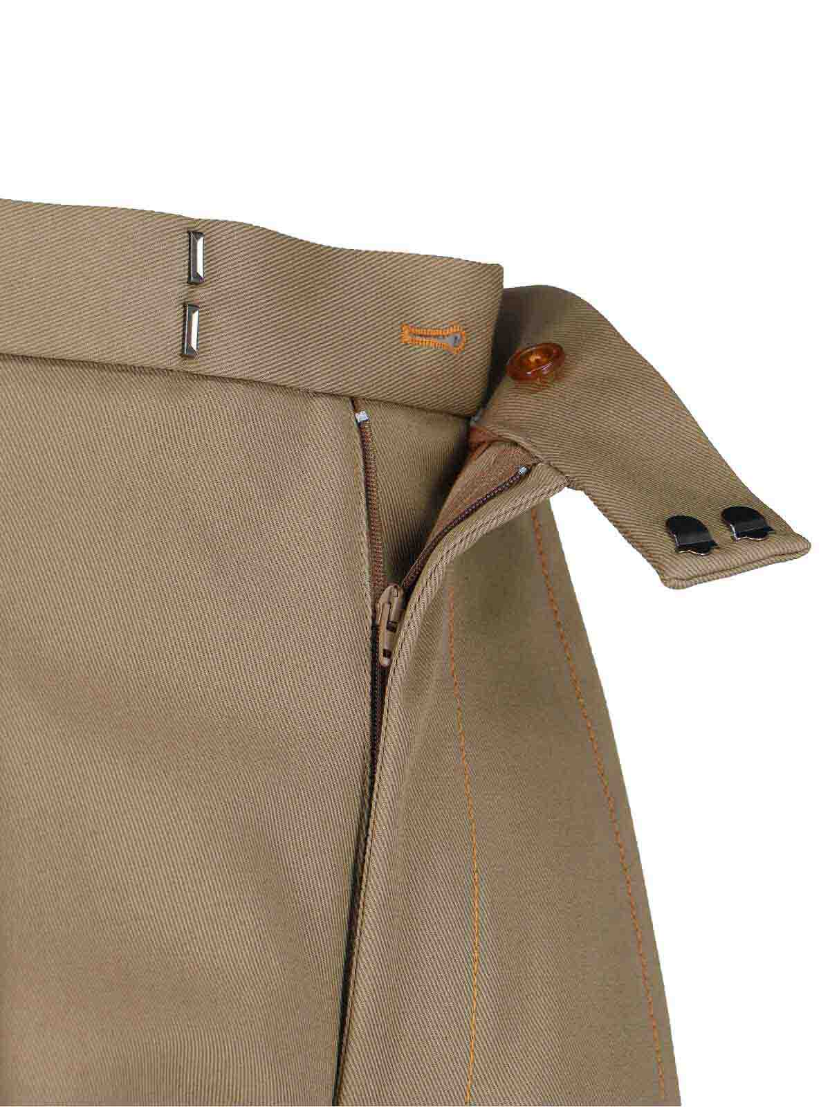 Vivienne Westwood Wide Leg High Waist Trousers With Belt Loops In Brown