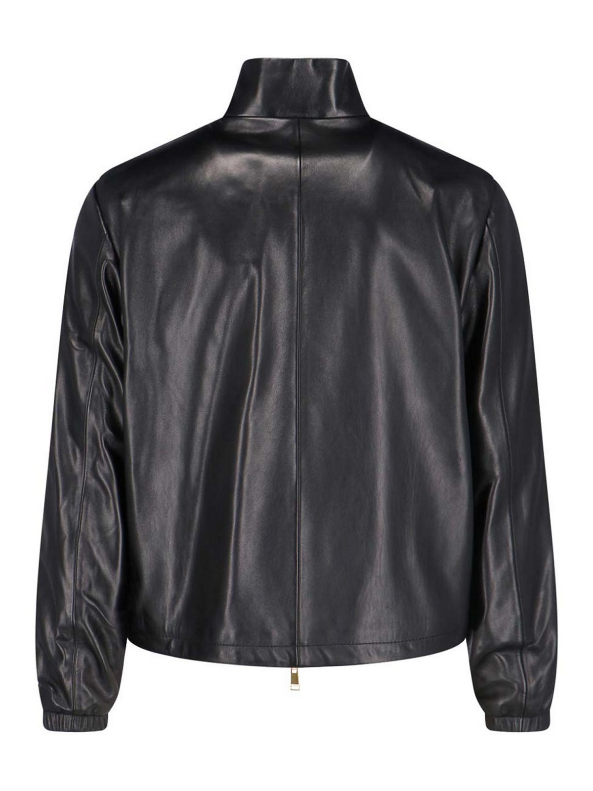 Versace Jacket High Collar Elastic Cuffs In Black