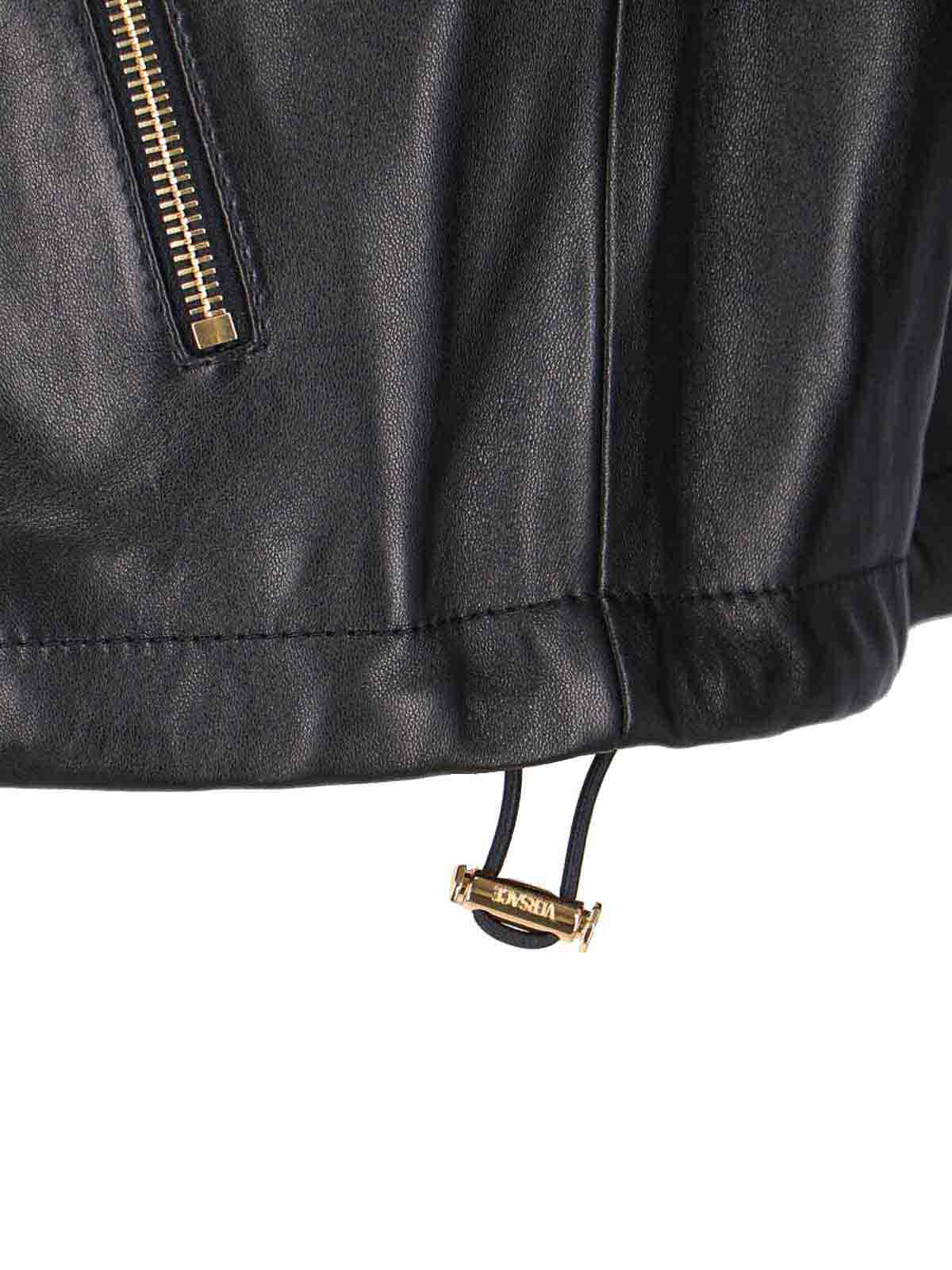 Versace Jacket High Collar Elastic Cuffs In Black