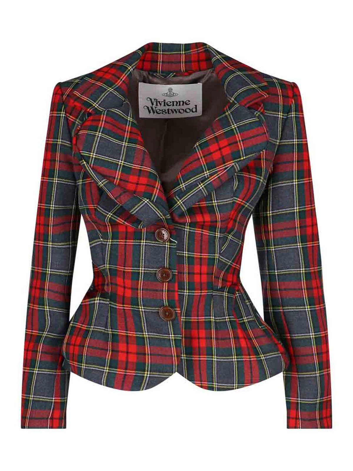 Vivienne Westwood Plaid Tailored Jacket With Notch Lapel And Button-detail Cuffs In Multi