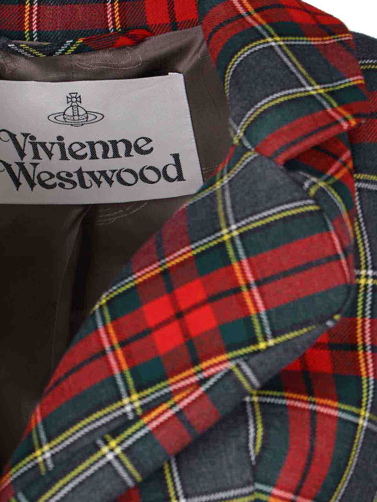 Vivienne Westwood Plaid Tailored Jacket With Notch Lapel And Button-detail Cuffs In Multi