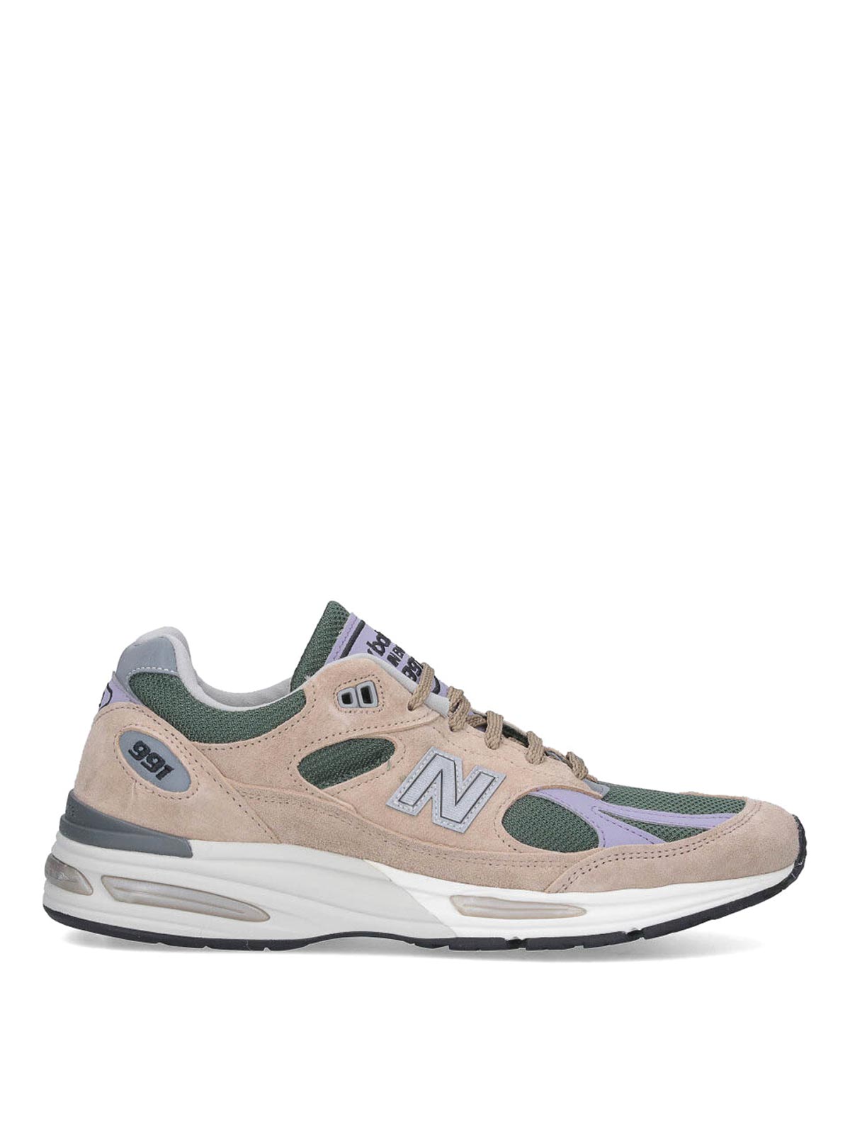 New Balance 991 Beige Suede Blend Sneakers In Neutral