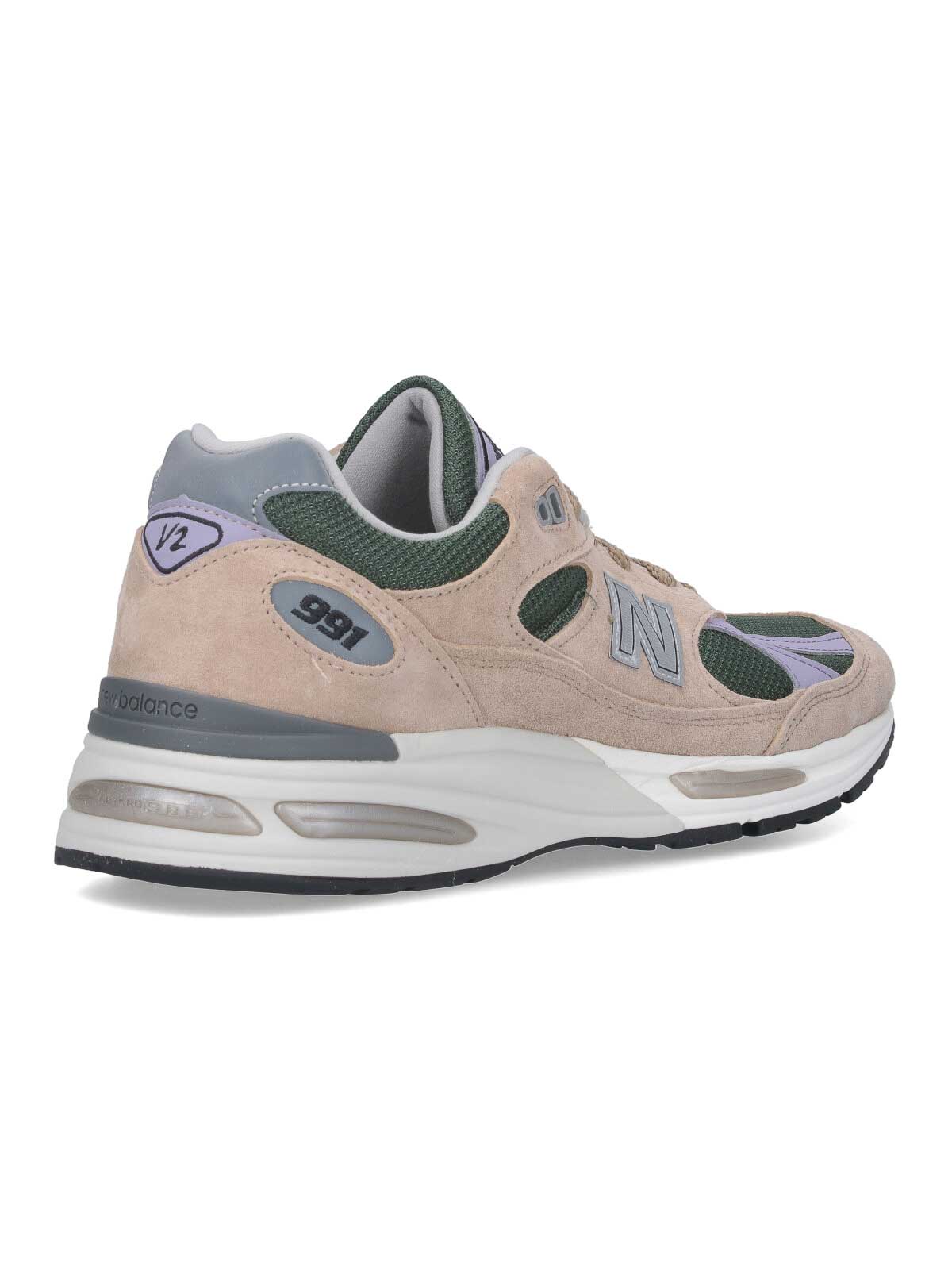 New Balance 991 Beige Suede Blend Sneakers In Neutral
