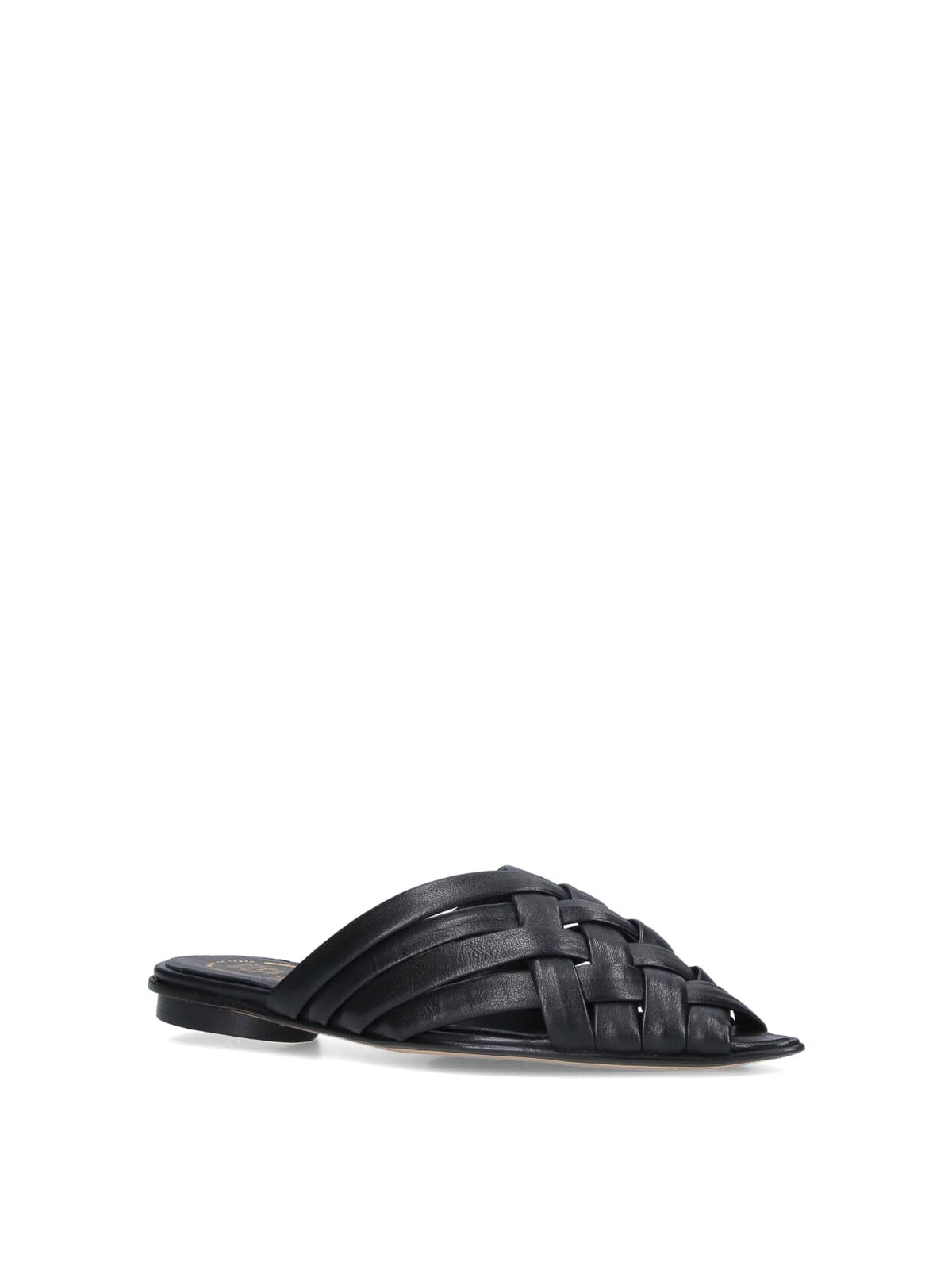 Alexander Hotto Woven Sandals - Black In Black