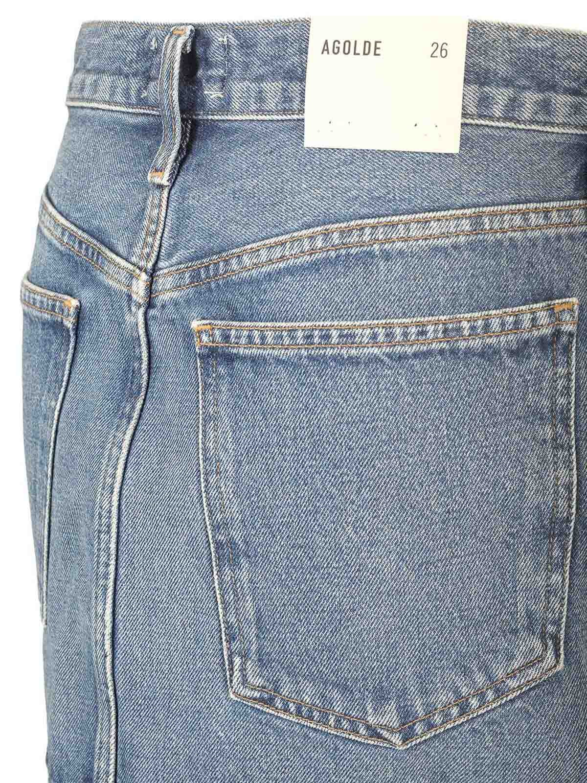 Agolde Falda Semilarga - Azul Claro