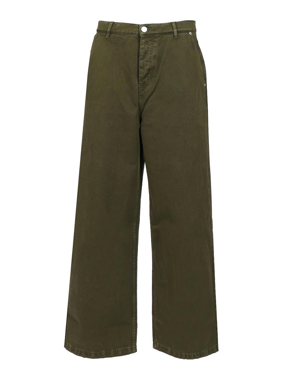 Ami Alexandre Mattiussi Belt-loop Casual Pants In Green