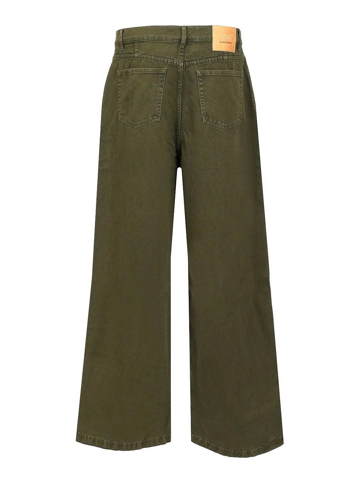 Ami Alexandre Mattiussi Belt-loop Casual Pants In Green
