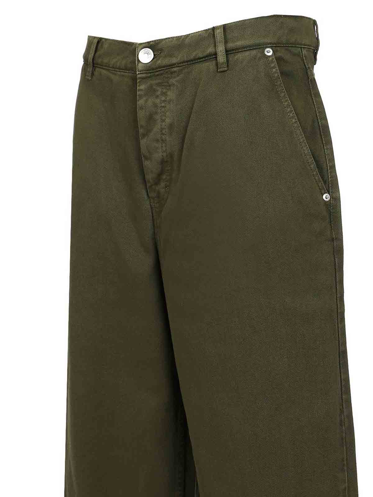Ami Alexandre Mattiussi Belt-loop Casual Pants In Green