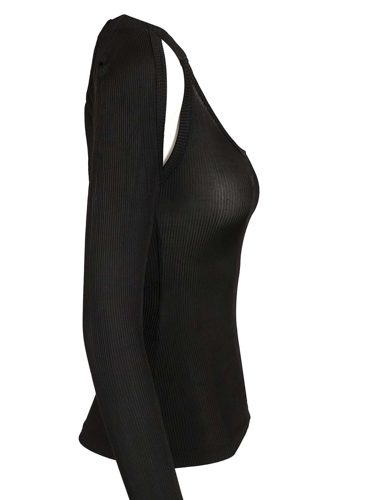 Off-white Black Ribbed Top Tops Black