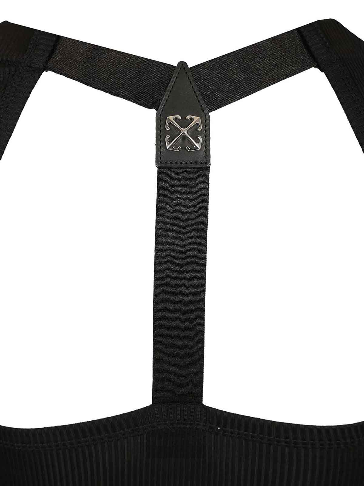 Off-white Black Ribbed Top Tops Black