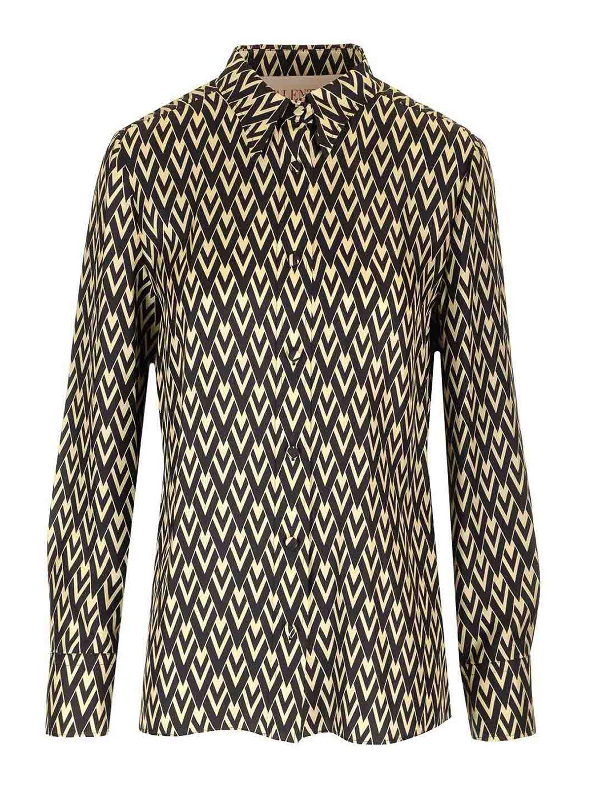 Valentino Toute La V Twill Shirt Shirts Multicolor