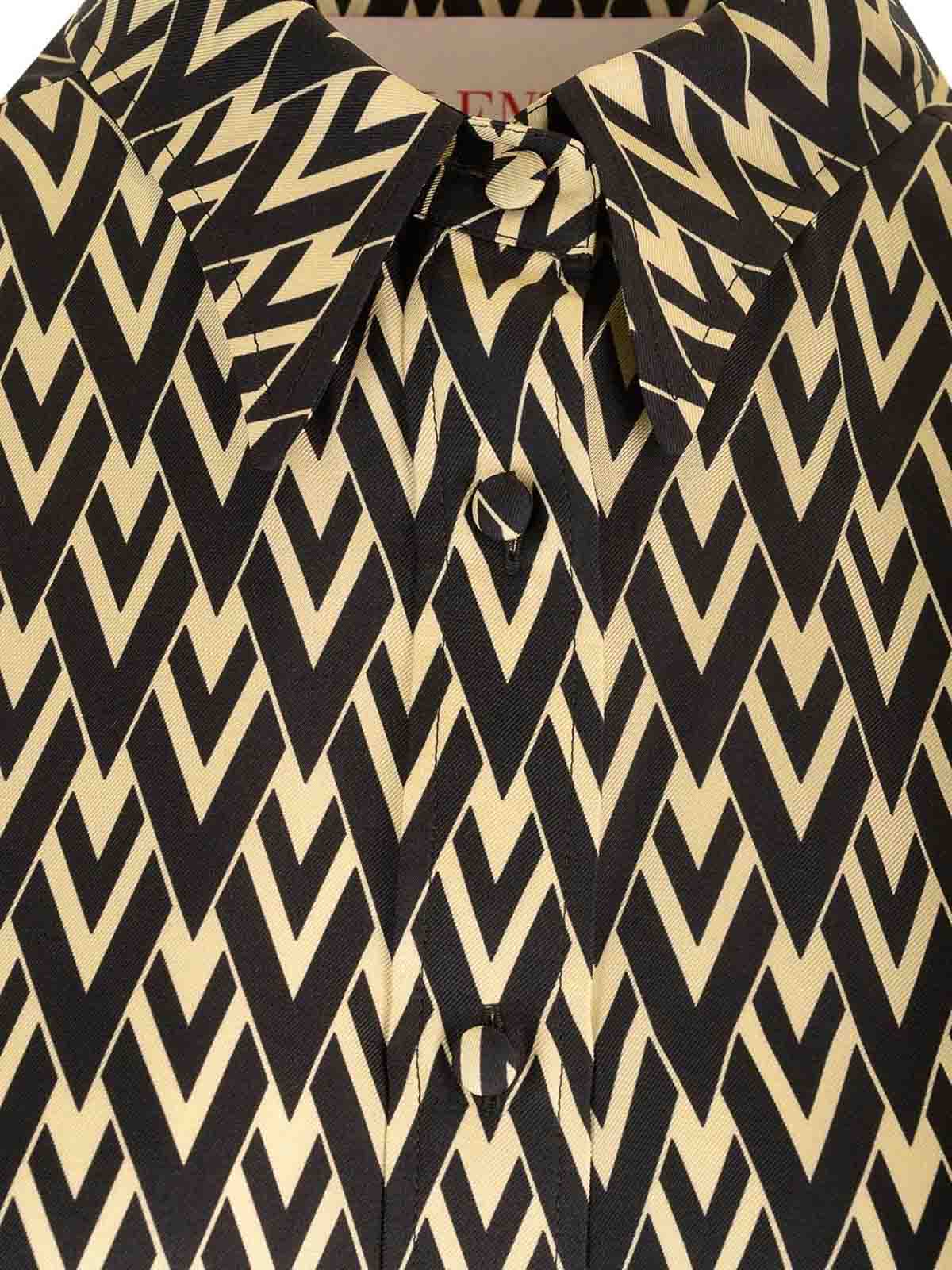 Valentino Toute La V Twill Shirt Shirts Multicolor