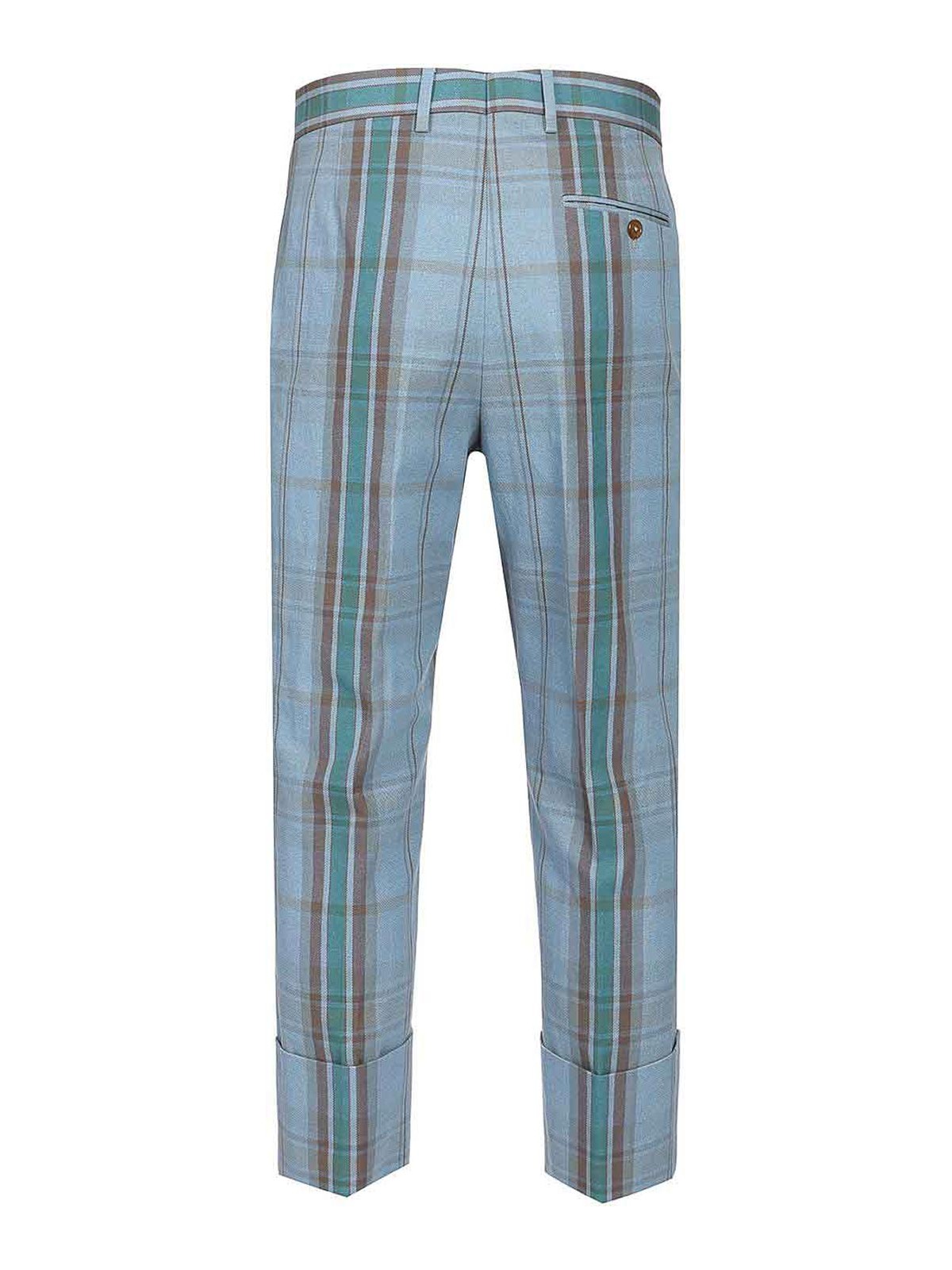Vivienne Westwood Cropped George Trousers Light Blue In Multi