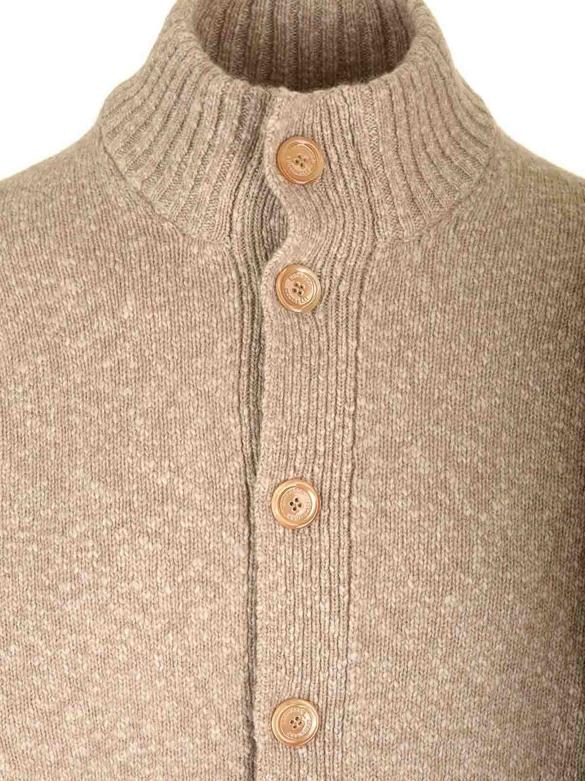 Brunello Cucinelli Wool Cardigan Jackets Beige In Neutral