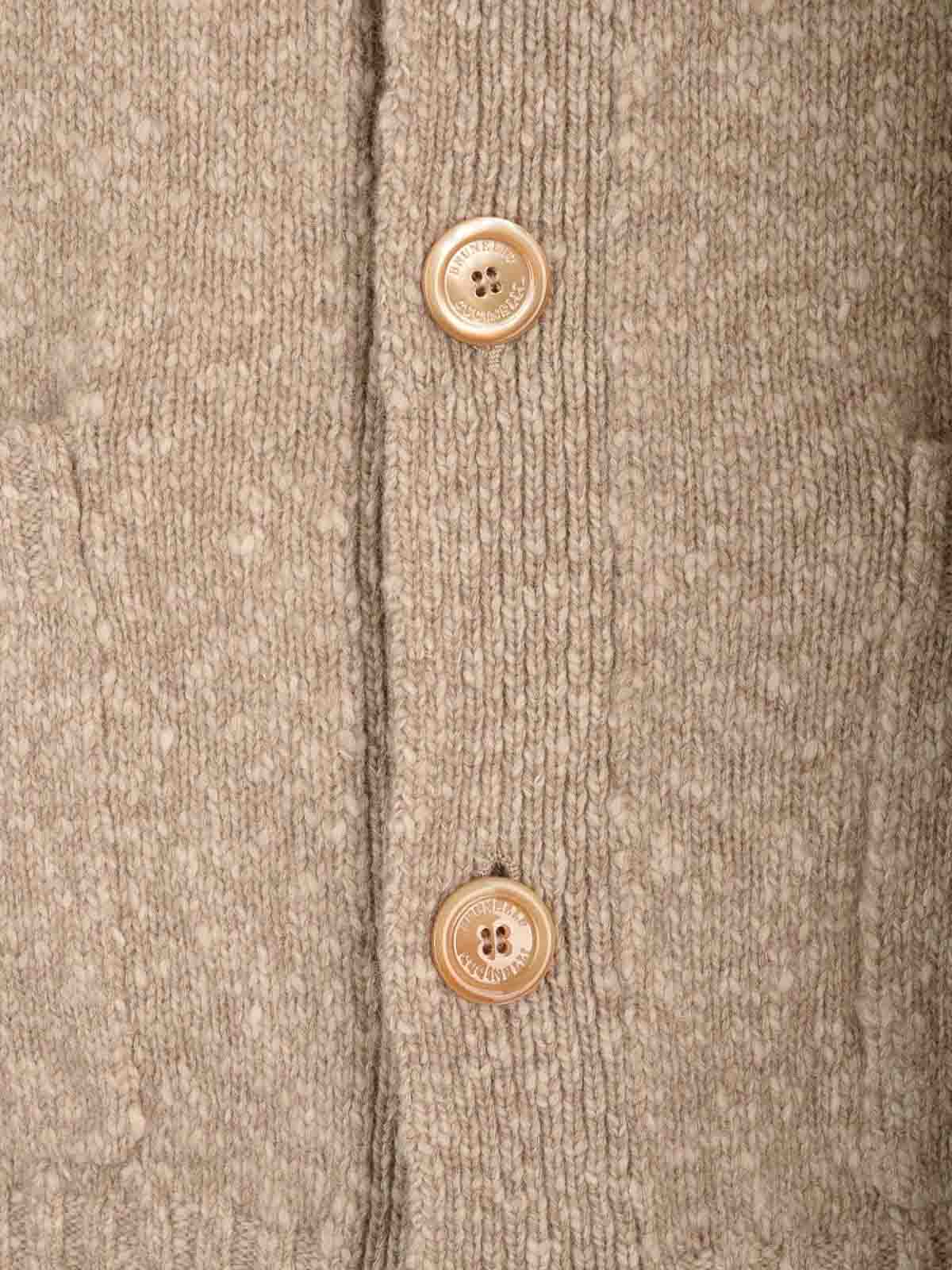 Brunello Cucinelli Wool Cardigan Jackets Beige In Neutral