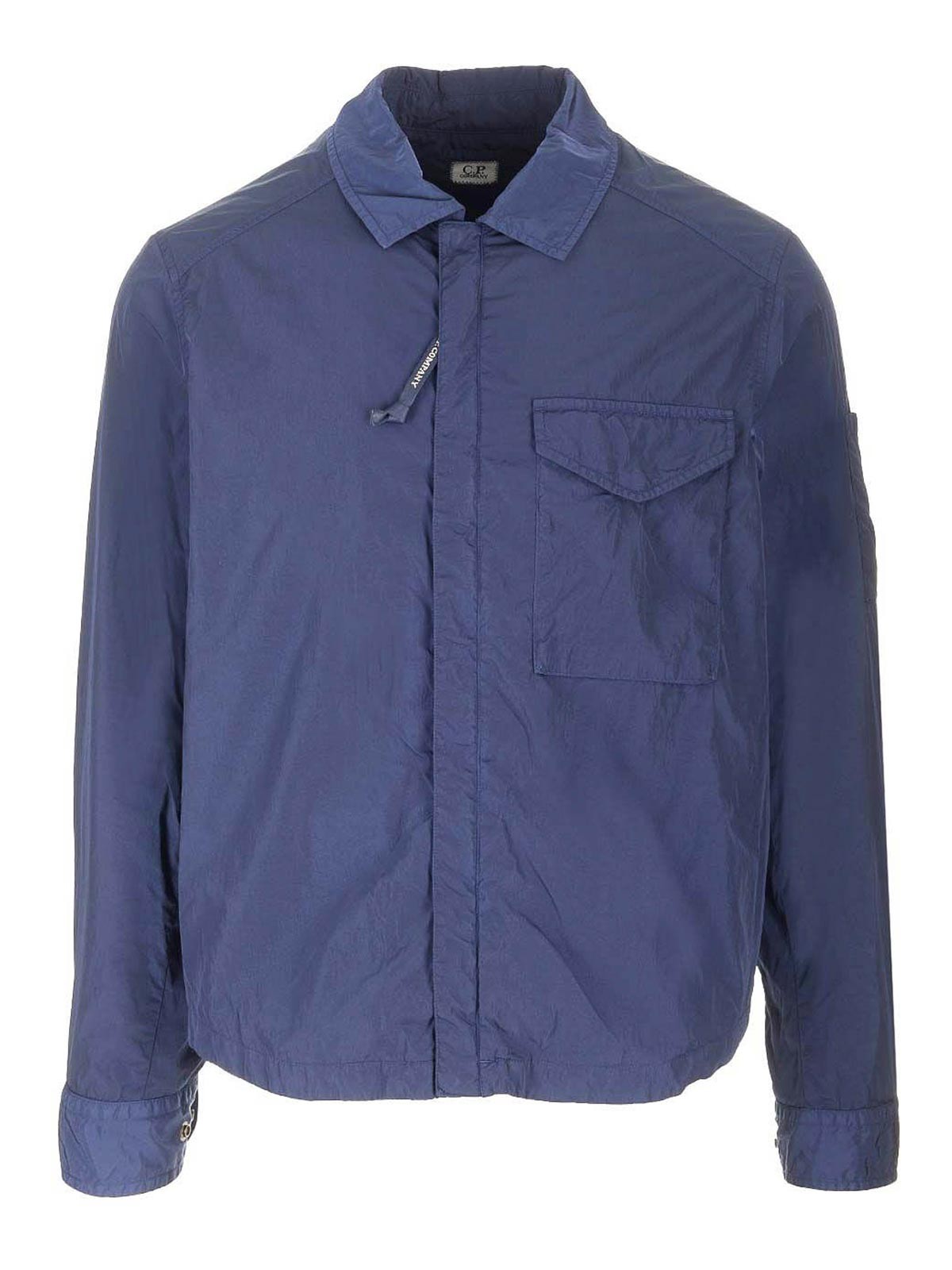 C.p. Company Overshirt In Chrome-r Recycled Nylon Jackets Blue In Blue