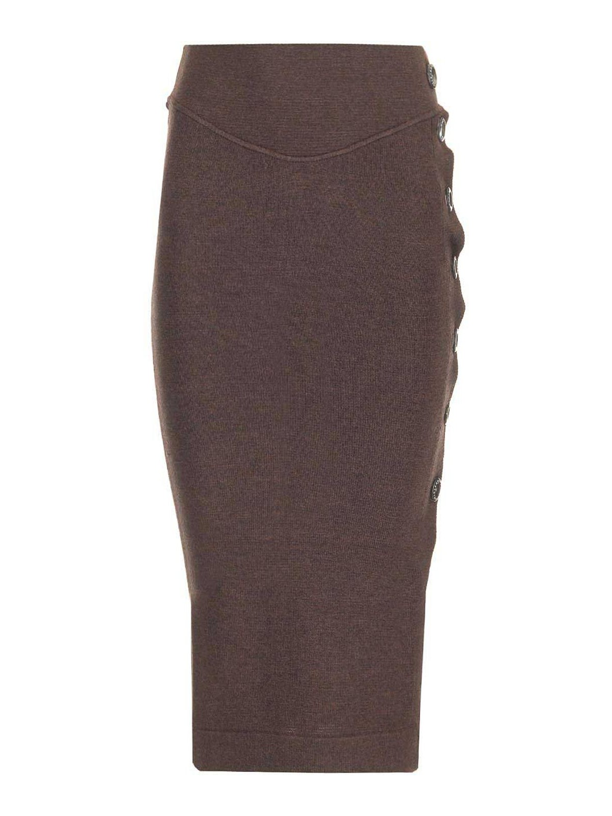 Vivienne Westwood Pamela Knitted Wool Midi Skirt In Burgundy