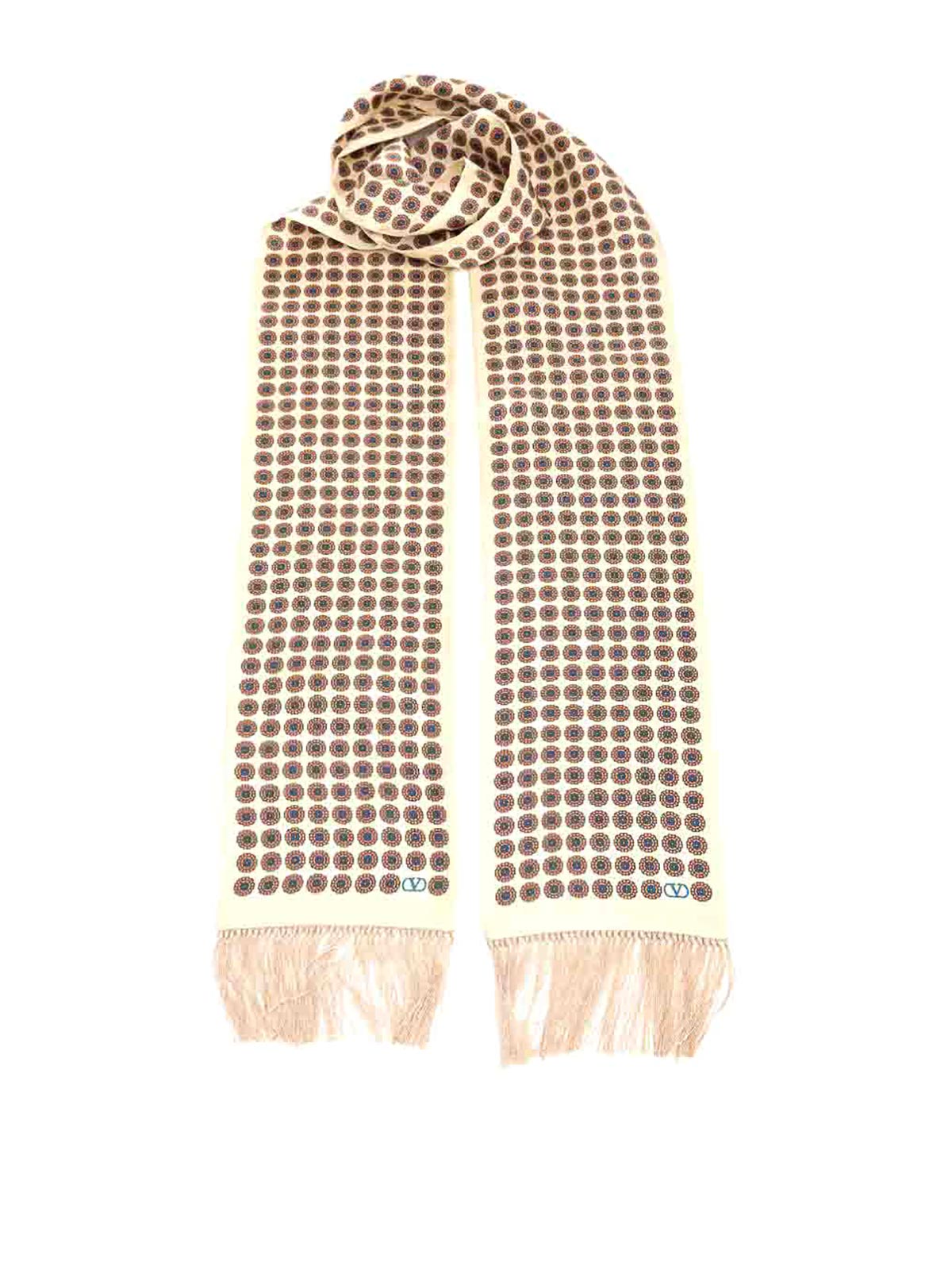 Valentino Garavani Sciarpa di Silk Bandeau Beige 6Y2E600ABVSRDL