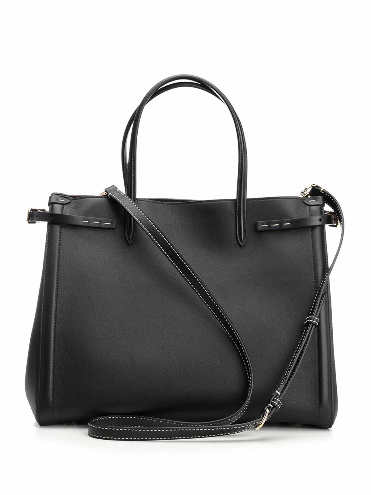 トートバッグ VALENTINO Valentino Garavani Bags.. Black 6W2B0R19CVC0NO Valentino Garavani Black leather medium Antibes tote bag