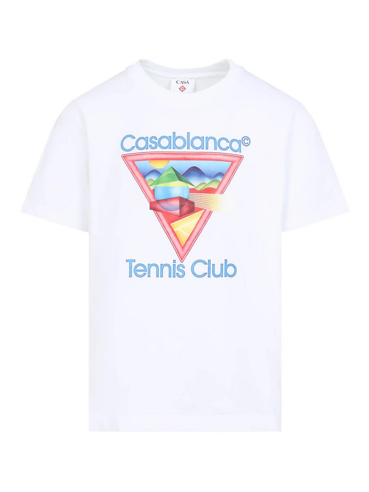 Casablanca White Tennis Club Print T-shirt In White