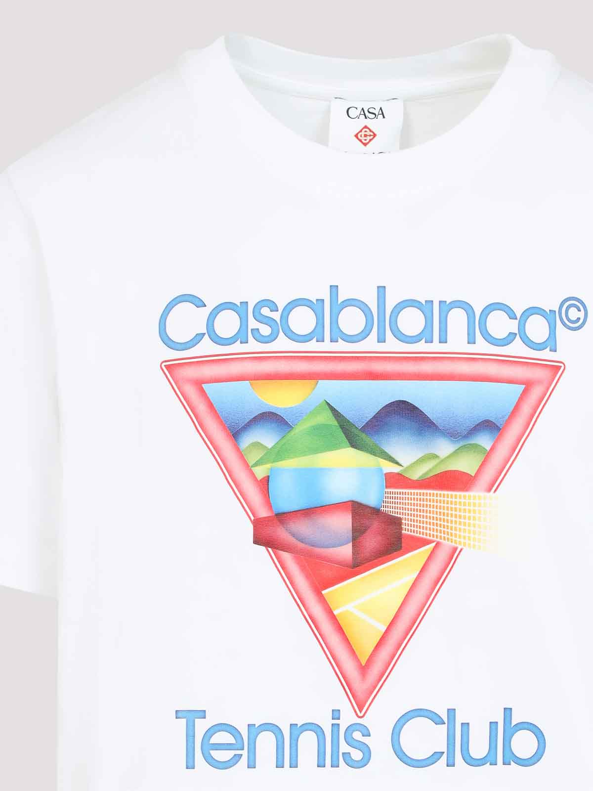 Casablanca White Tennis Club Print T-shirt In White