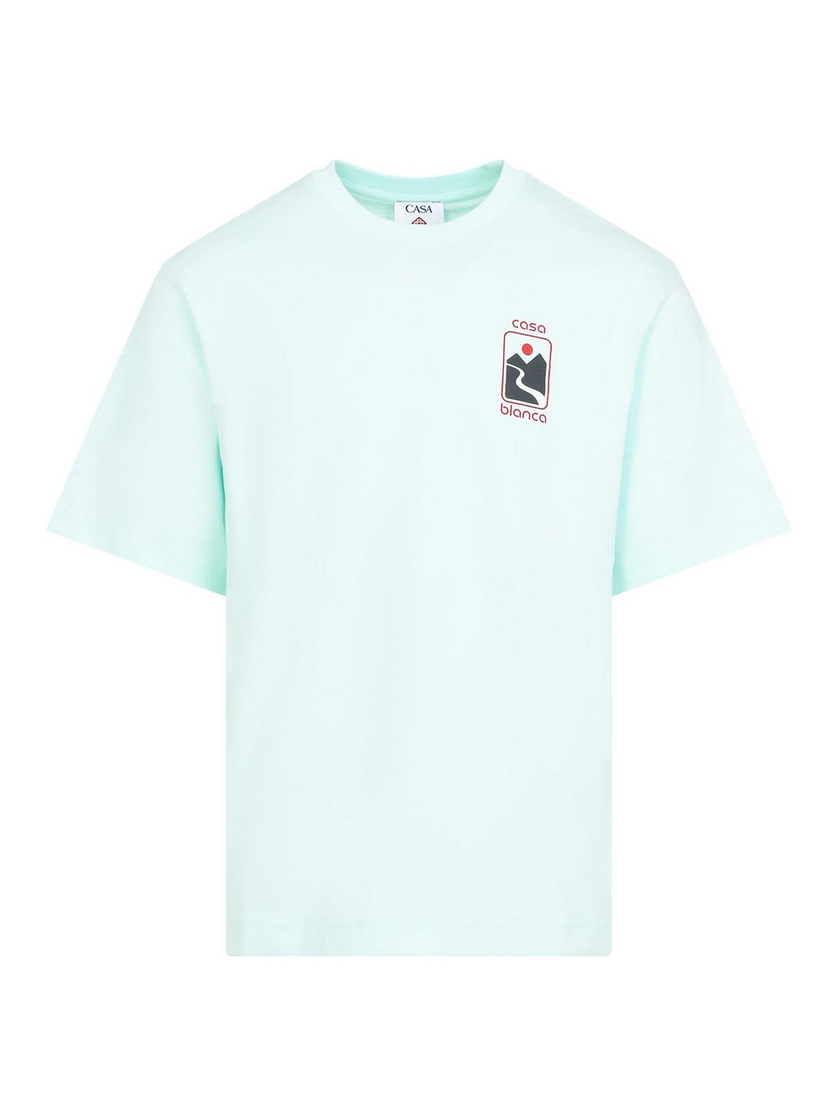 Casablanca Green T-shirt With Crewneck And Logo On The Front And Maxi Logo On The Back