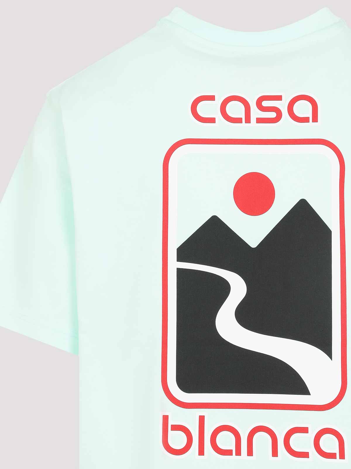 Casablanca Green T-shirt With Crewneck And Logo On The Front And Maxi Logo On The Back