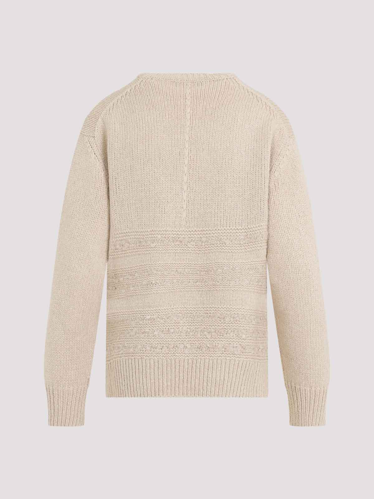 Fabiana Filippi Textured Knit Camel Sweater With Ribbed Edges In Neutral