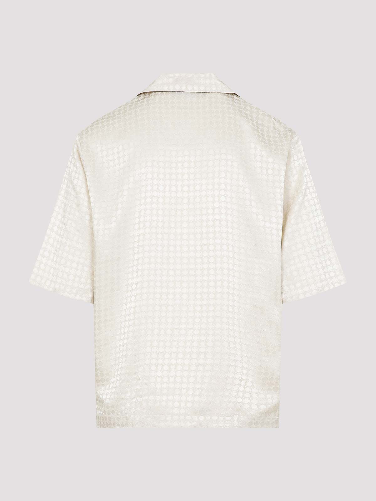 Amiri Embroidered Satin Shirt With Chest Pockets In White