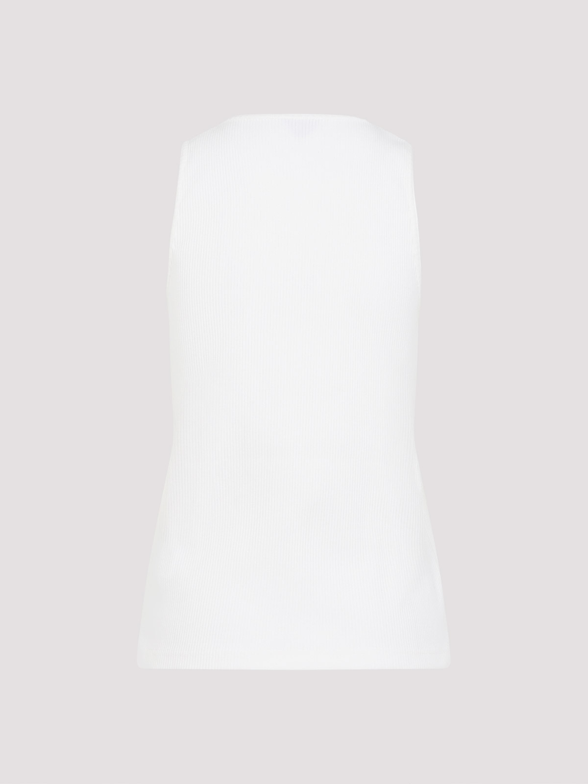 Bottega Veneta Sleeveless Fitted Ribbed Top With Scoop Neckline In Yellow