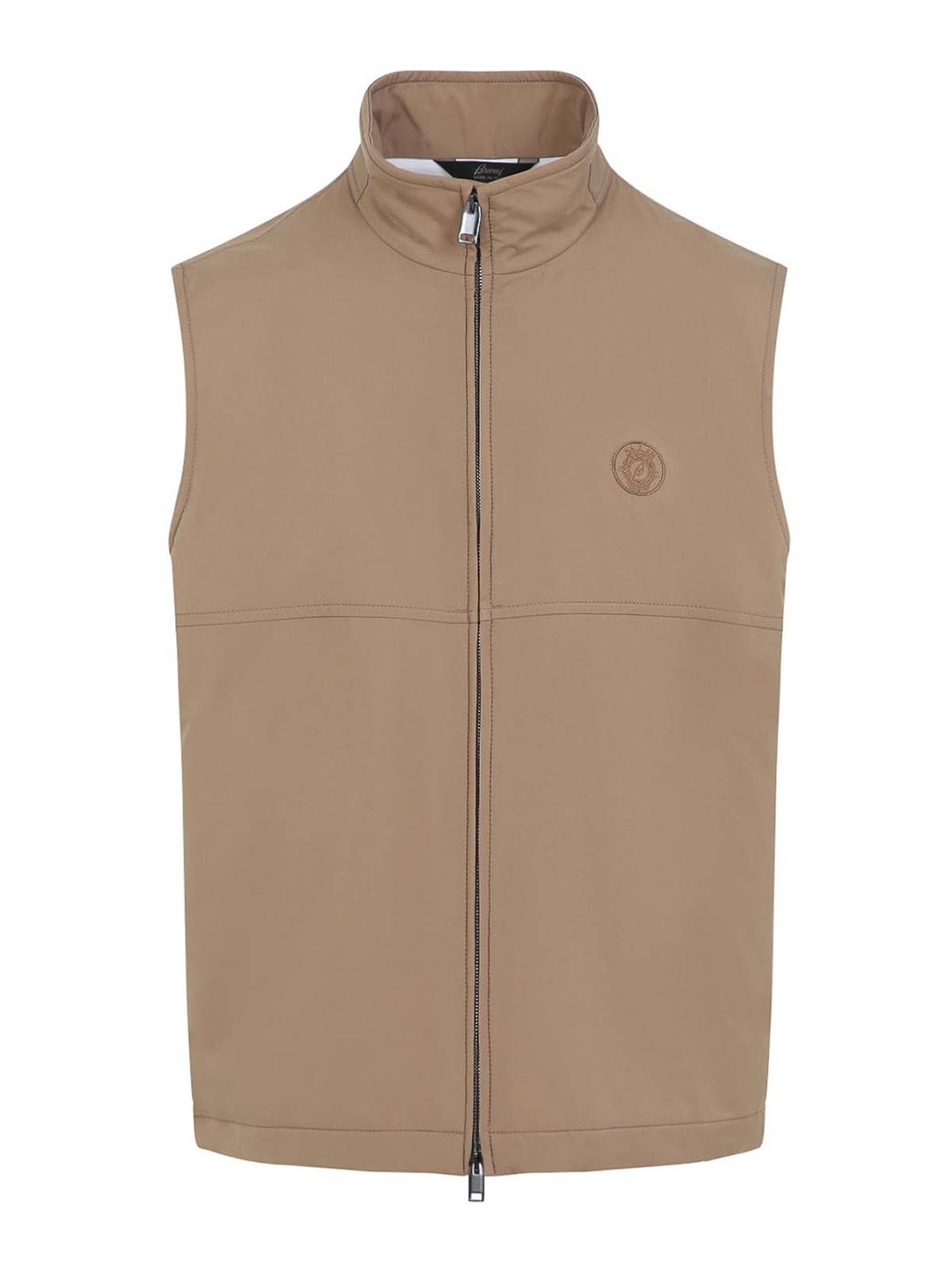 Brioni High-collar Waistcoat In Chic Nude Palette In Nude