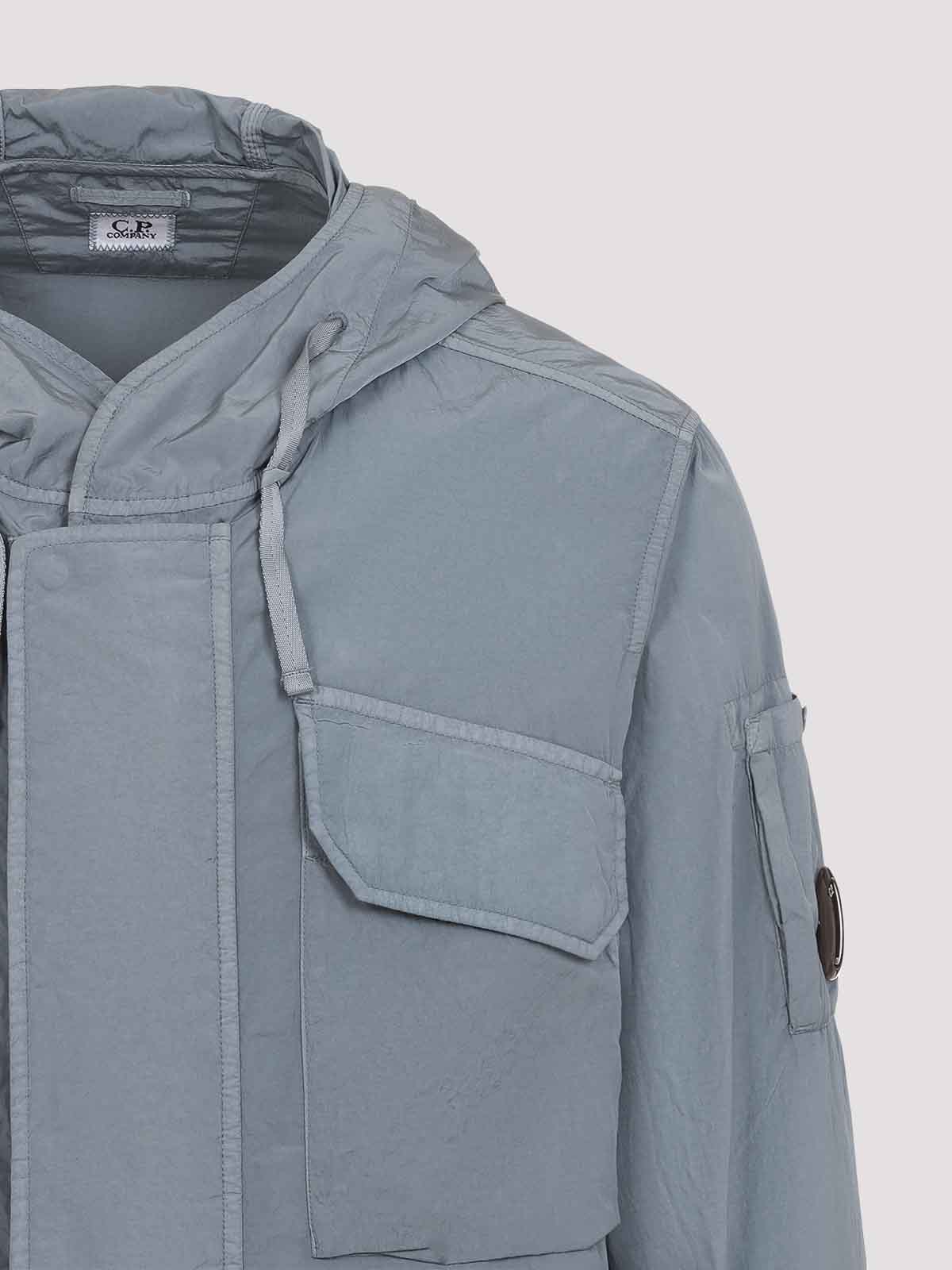 C.p. Company Chrome-r Lens Hooded Jacket In Blue