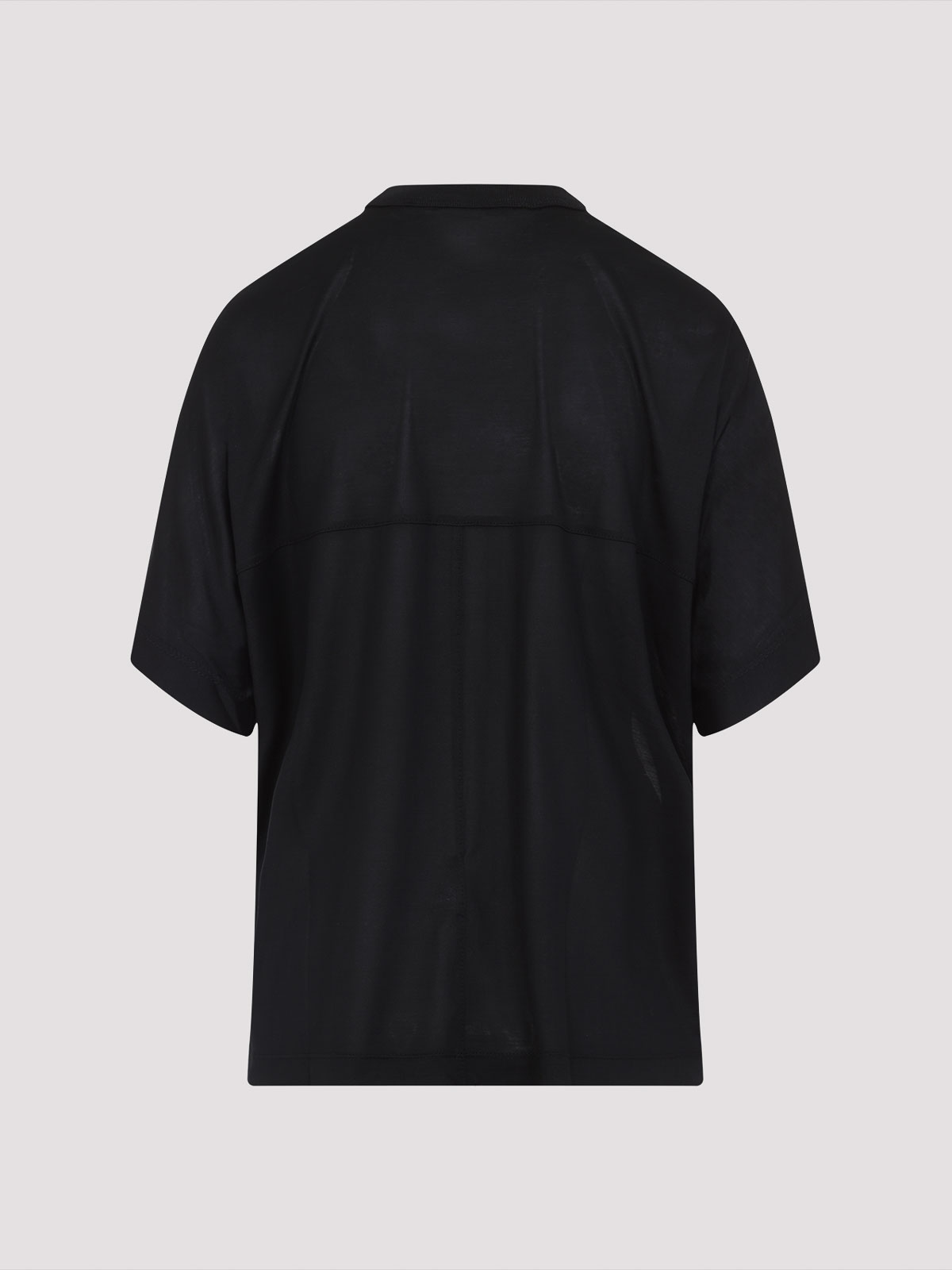 Carven Silk T-shirt With High Neckline In Black
