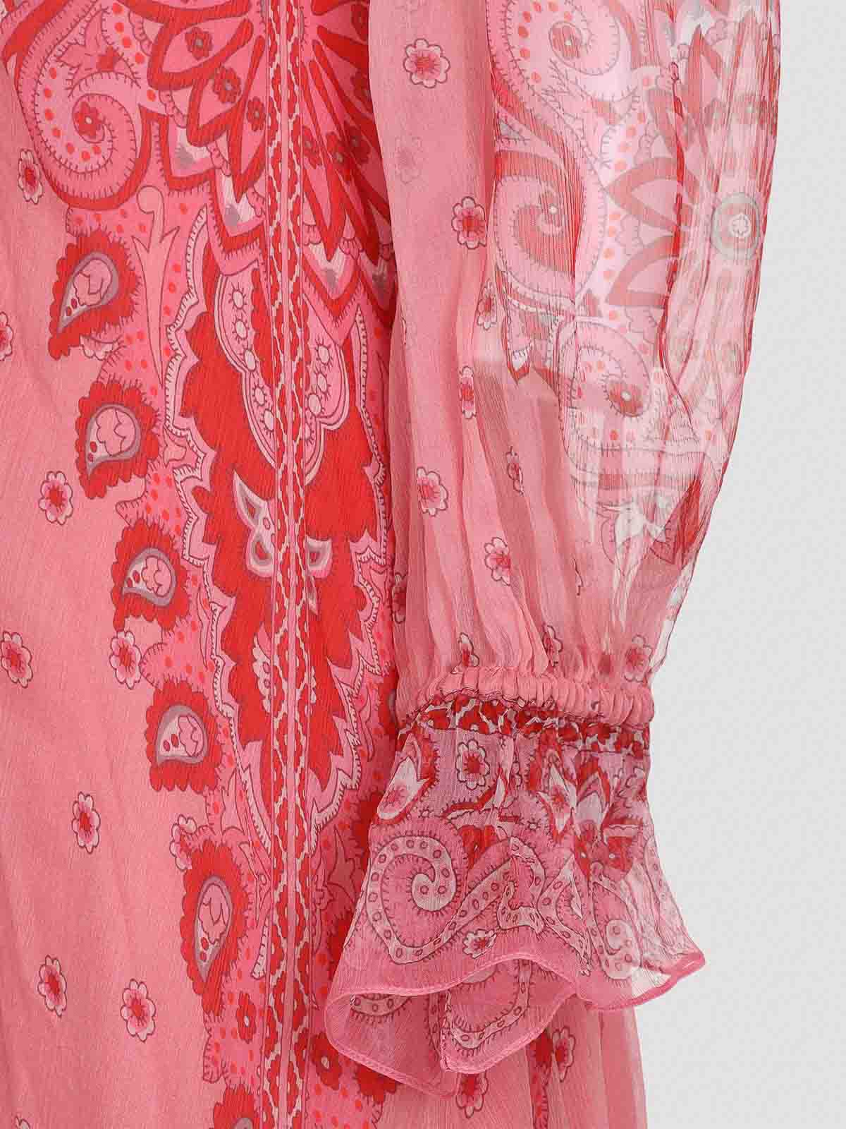 Etro Silk Long Dress In Pink