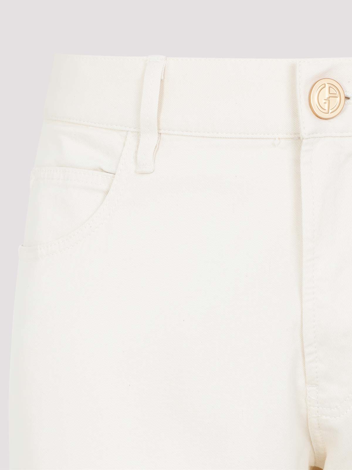 Giorgio Armani Straight-leg Trousers In Luxurious Cotton-silk Blend In Sand