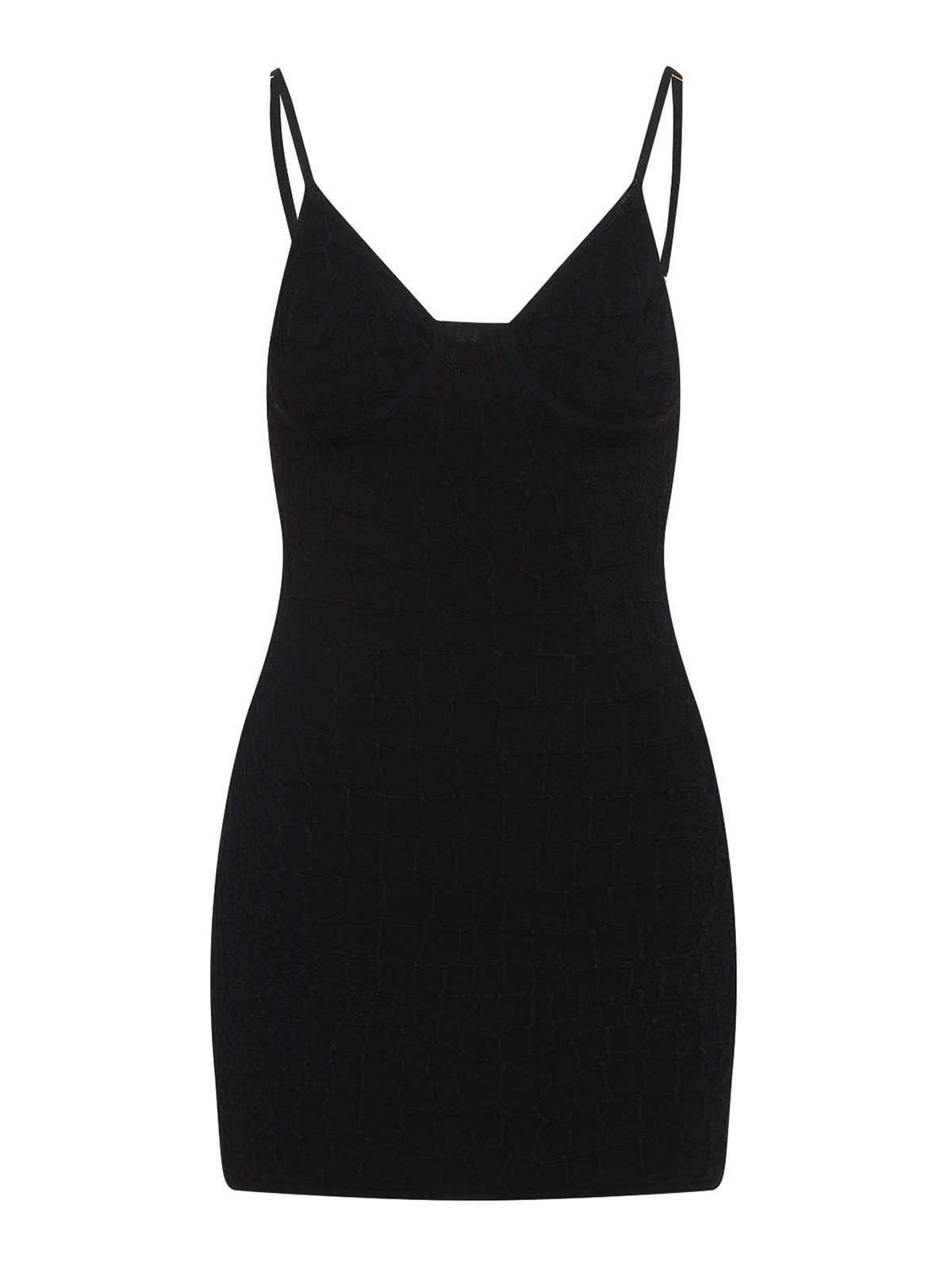Jacquemus Womens Black The Scala Textured Sleeveless Knitted Mini Dress In Black