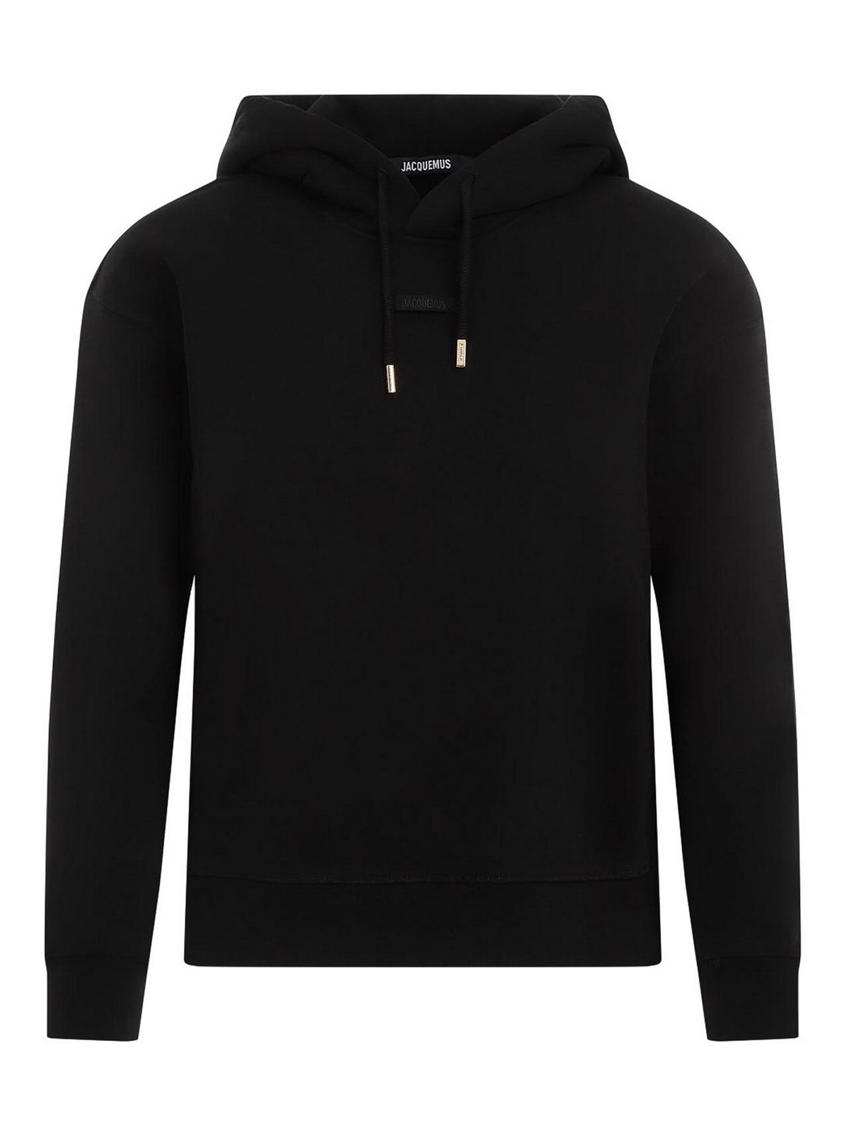 Jacquemus The Gros Grain Cropped Hooded Sweatshirt In Black