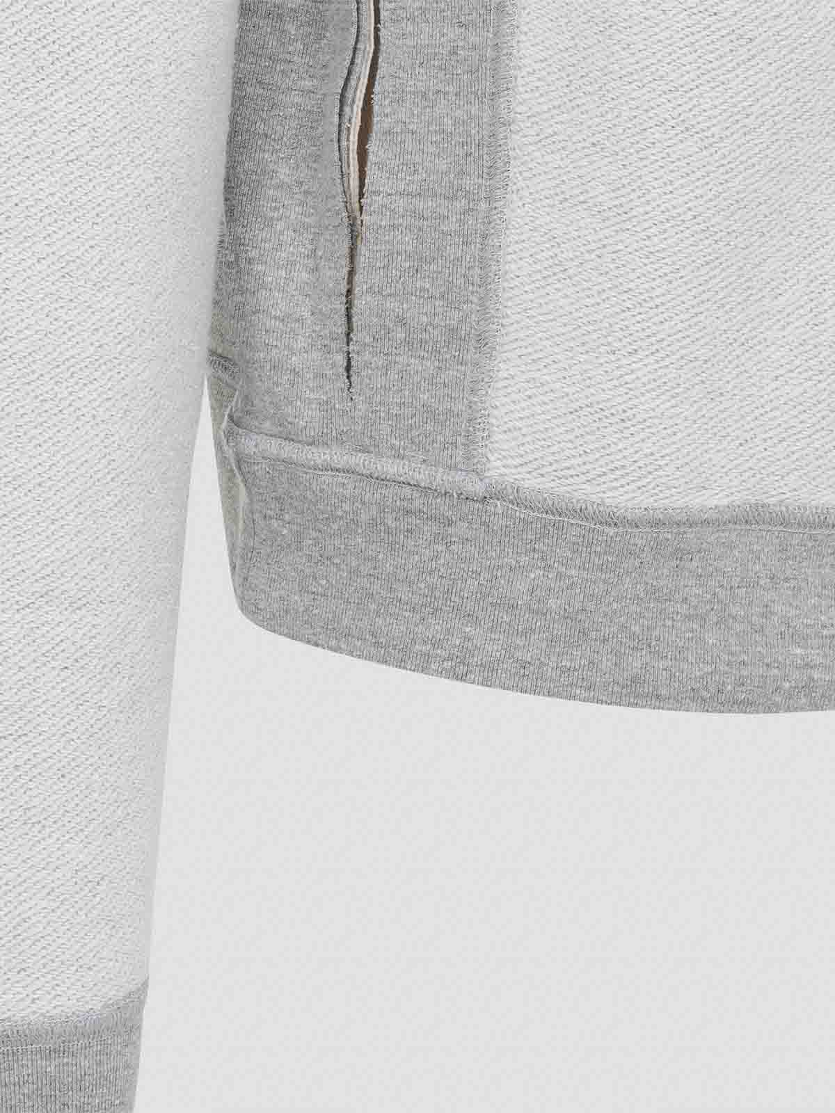 Maison Margiela Cotton Hoodie With Pointed Collar And Side Pockets In Gray